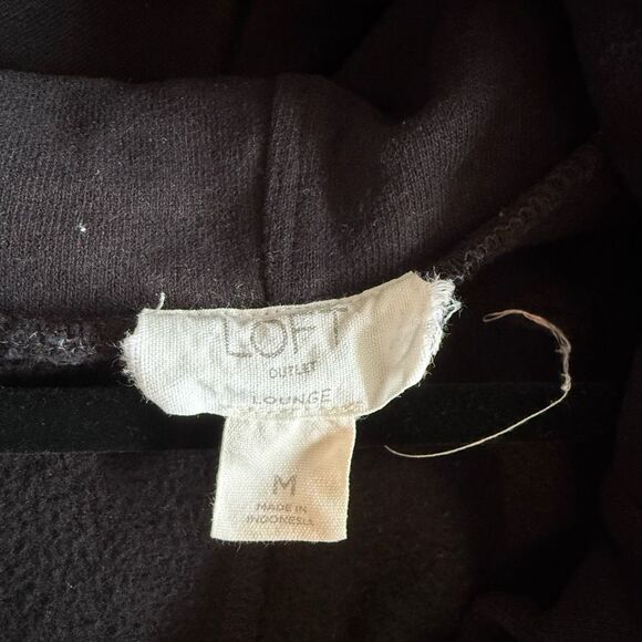 LOFT Outlet black lounge athleisure sweater cardigan size medium - Picture 5 of 5